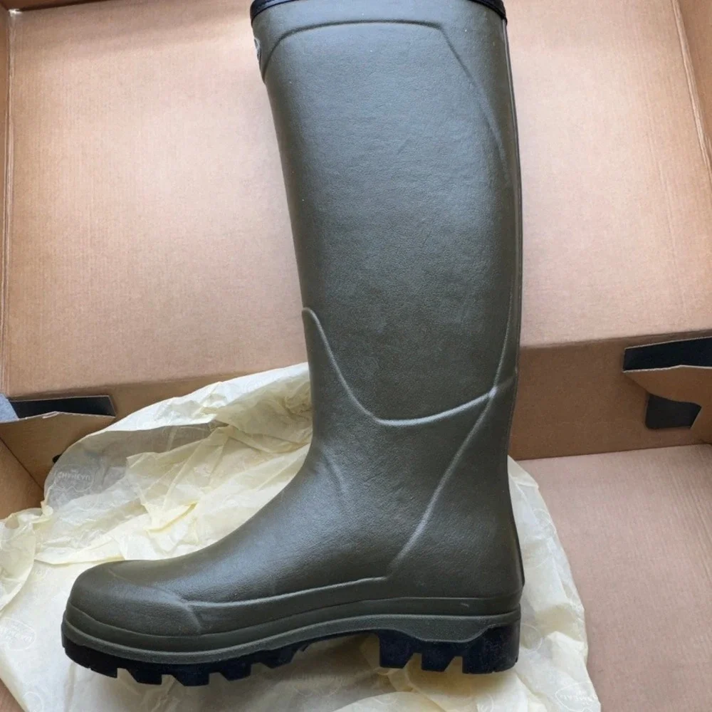 Le Chameau Boots Country Cross Jersey Mens 10 Green Waterproof Rubber Wellington